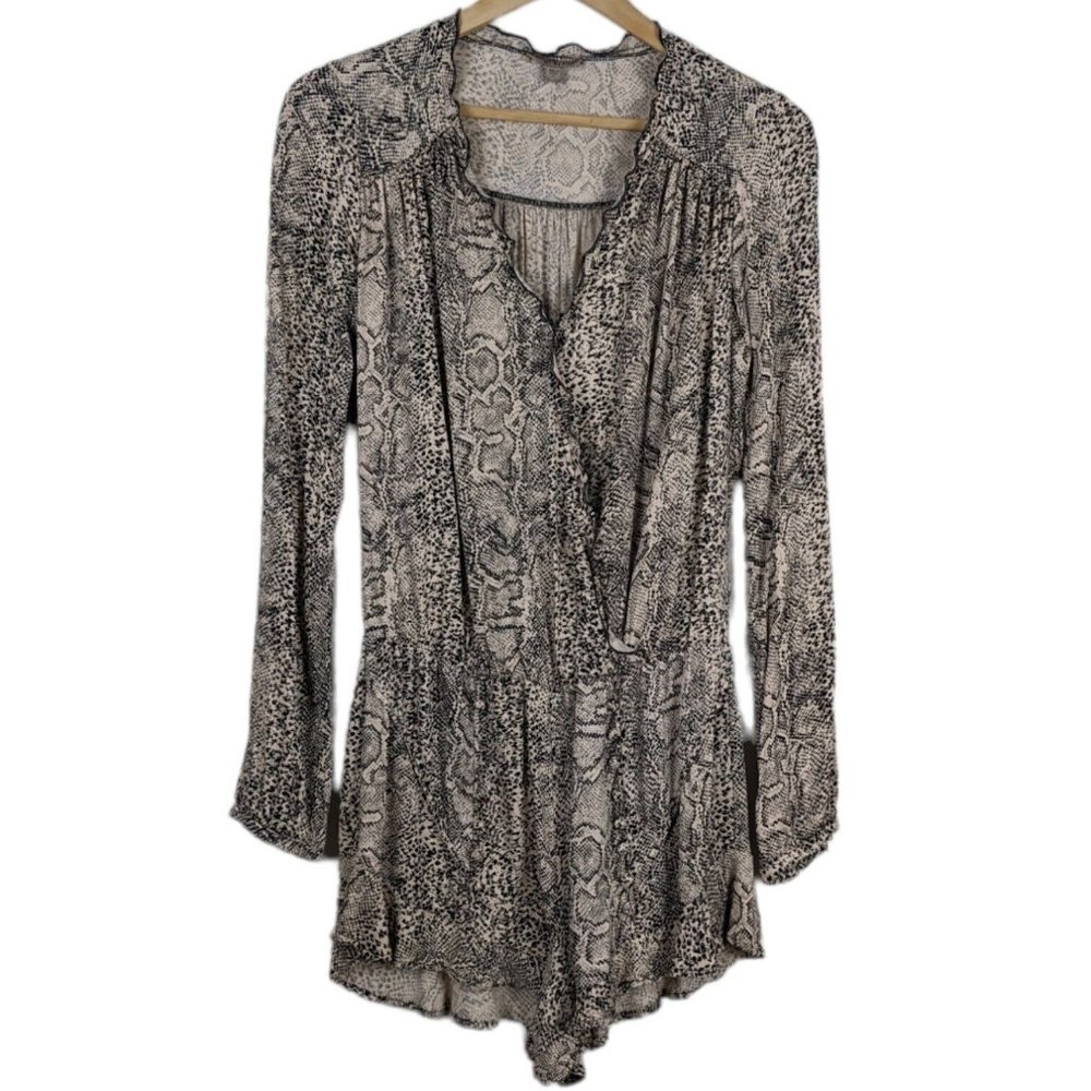 Guess Reptile Print Long Sleeve Romper Size Small